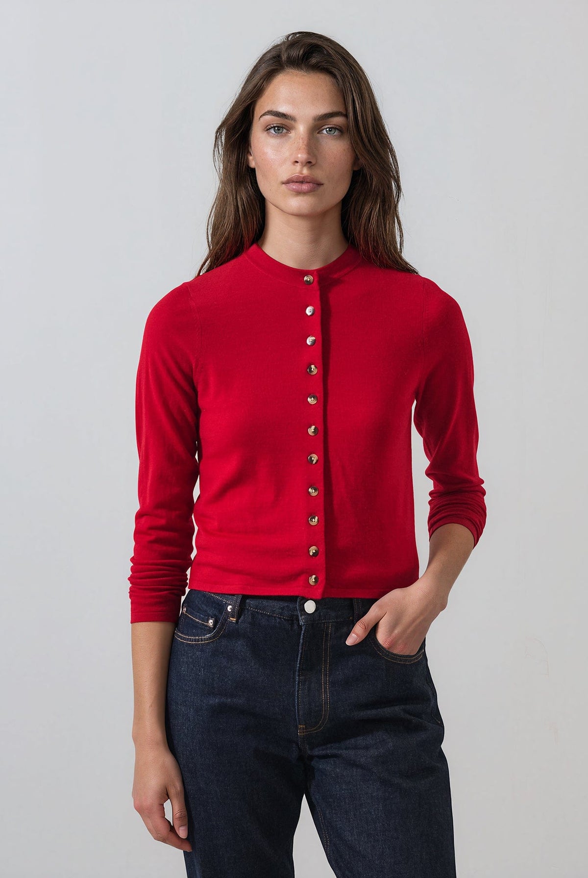 PATRICK ASSARAF - Extra-Fine Merino Cropped Cardigan