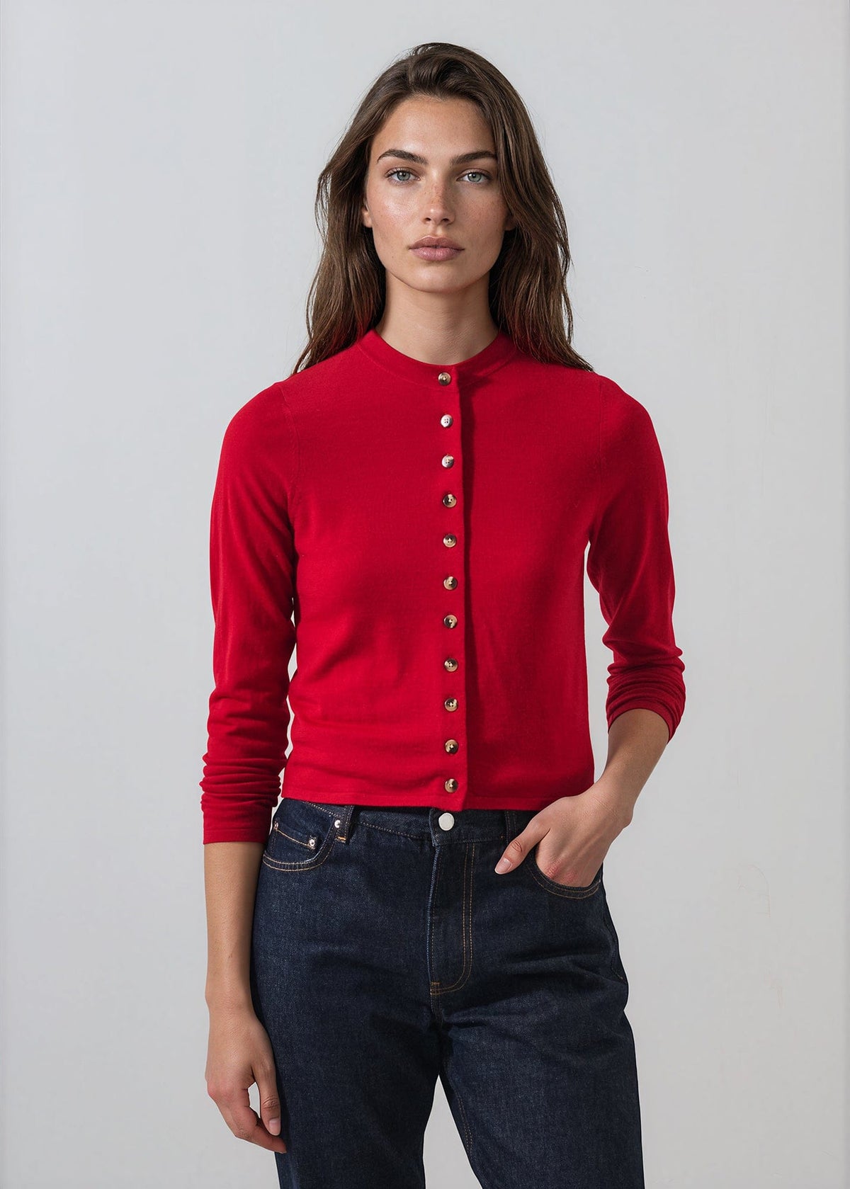 PATRICK ASSARAF - Extra-Fine Merino Cropped Cardigan